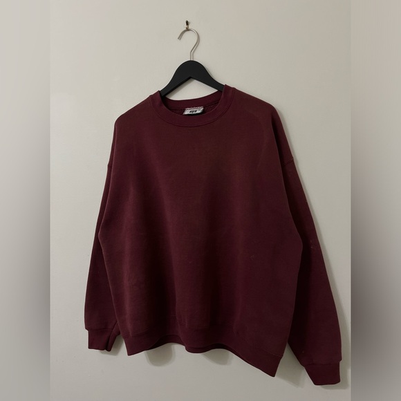 Vintage Faded Lee Heavyweight Burgundy Crewneck Sweater Fits XL - Picture 3 of 6